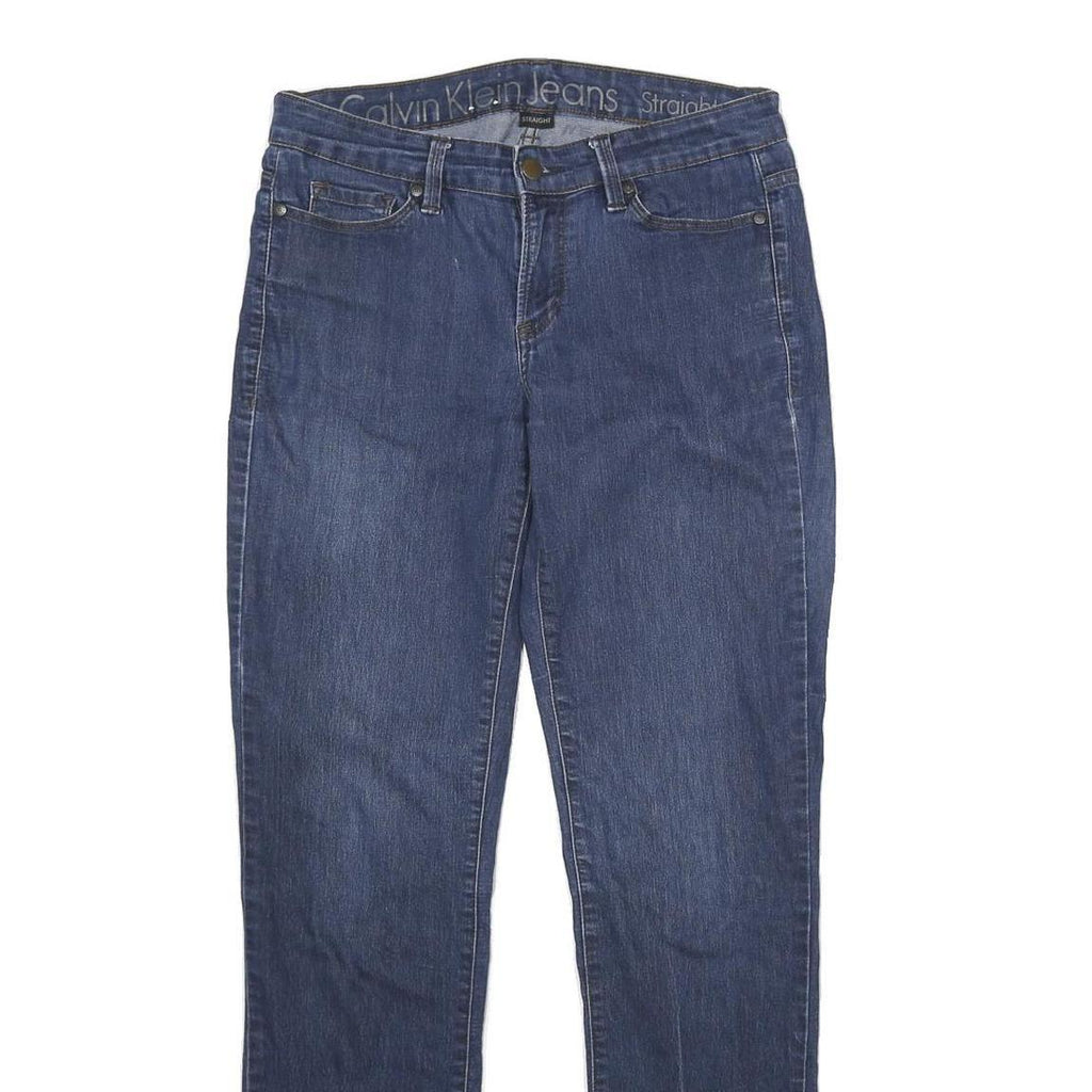 CALVIN KLEIN JEANS Womens Classic Straight Denim Blue Cotton Blend Zip W27 L32