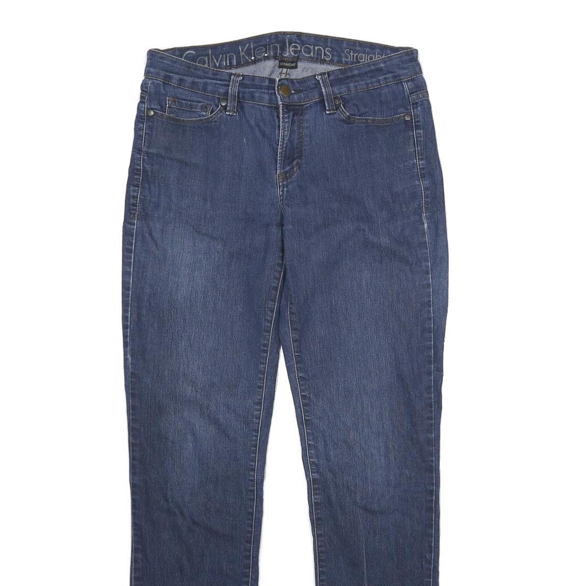 CALVIN KLEIN JEANS Womens Classic Straight Denim Blue Cotton Blend Zip W27 L32