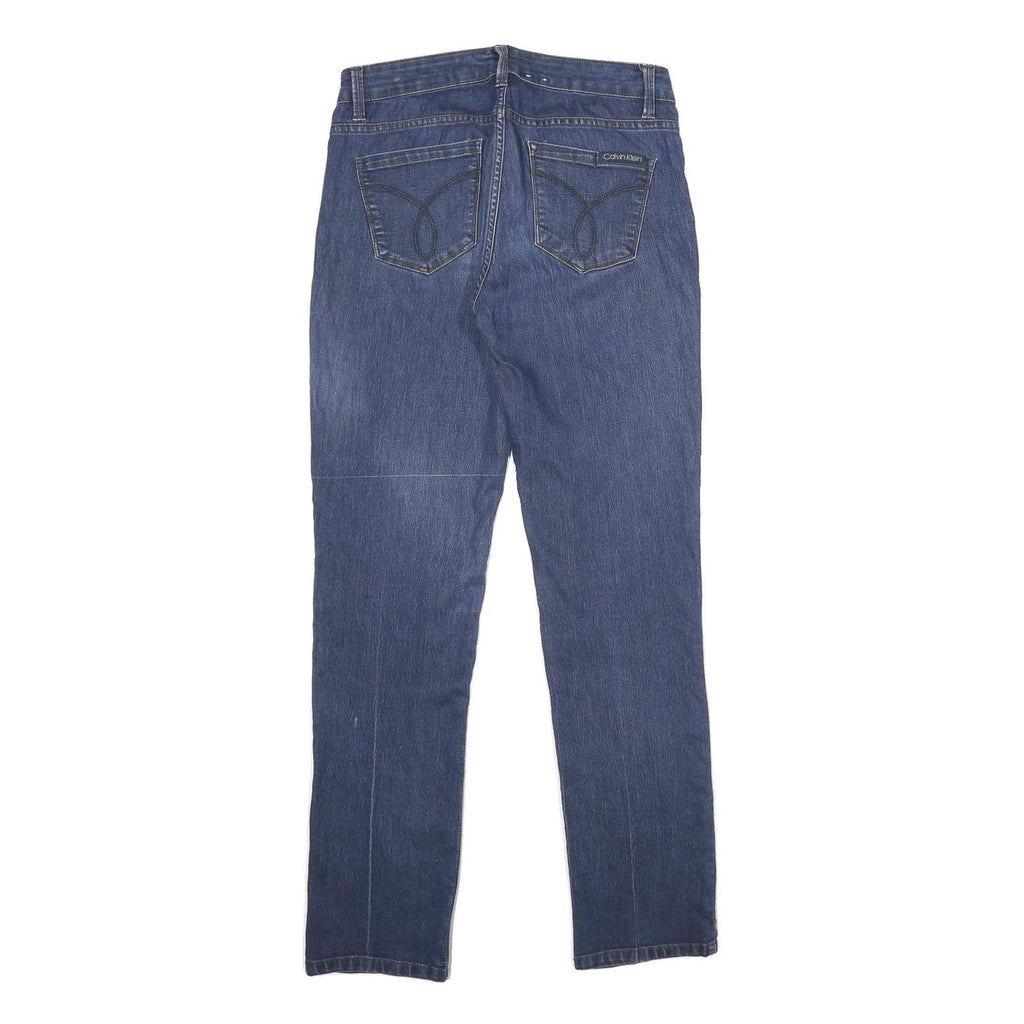 CALVIN KLEIN JEANS Womens Classic Straight Denim Blue Cotton Blend Zip W27 L32