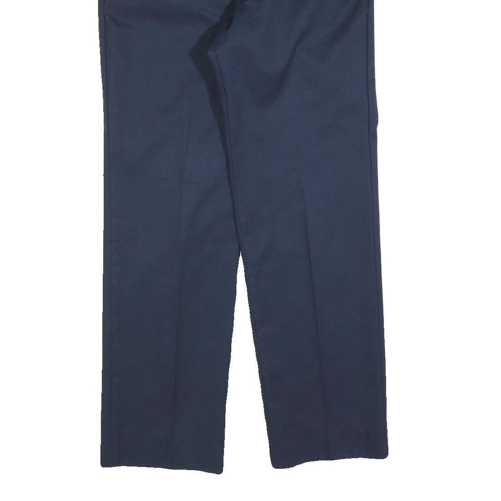 RED KAP Mens Cotton Blend Navy Regular Straight Trousers W30 L30 Workwear Zip