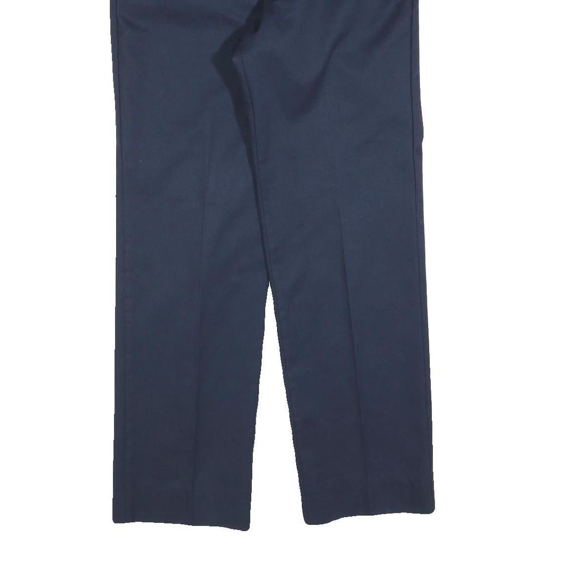 RED KAP Mens Cotton Blend Navy Regular Straight Trousers W30 L30 Workwear Zip