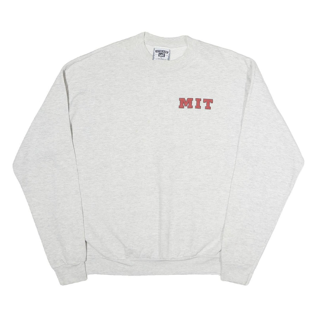 LEE Mens Grey Crew Neck XL MIT Chest Logo Cotton Sweatshirt Pullover