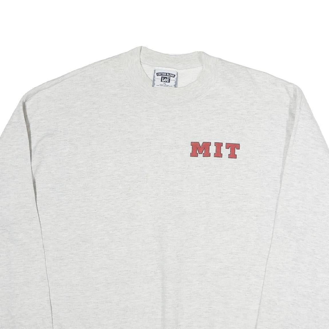 LEE Mens Grey Crew Neck XL MIT Chest Logo Cotton Sweatshirt Pullover