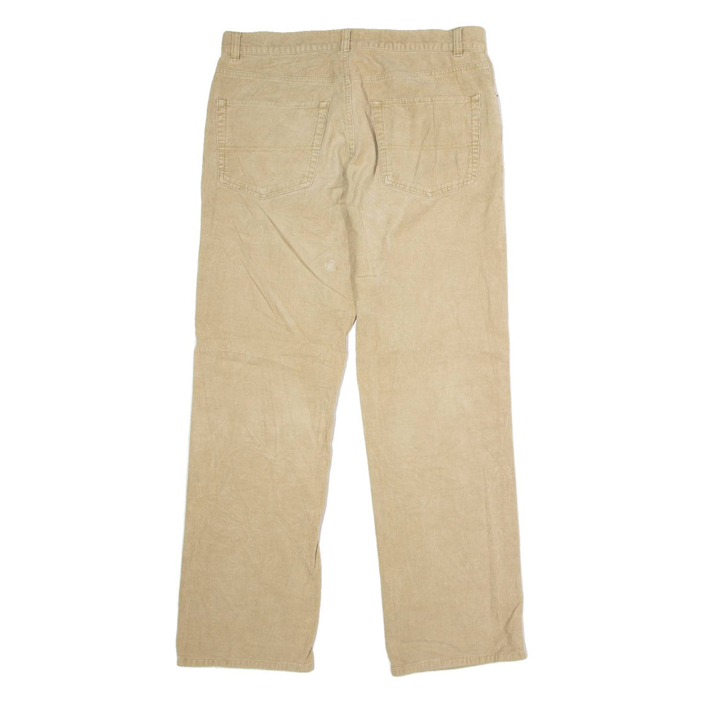 TOMMY HILFIGER Mens Corduroy Trousers Beige Regular Straight W33 L32