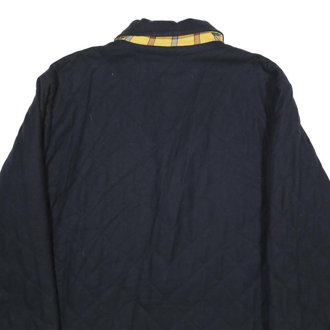 MCGREGOR Mens Navy Classic Quilted Wool Blend Jacket L Button Closure Warm