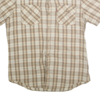 LEVI'S Mens Beige & Brown Check Casual Shirt M Short Sleeve Cotton