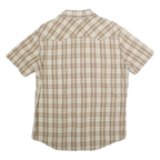 LEVI'S Mens Beige & Brown Check Casual Shirt M Short Sleeve Cotton