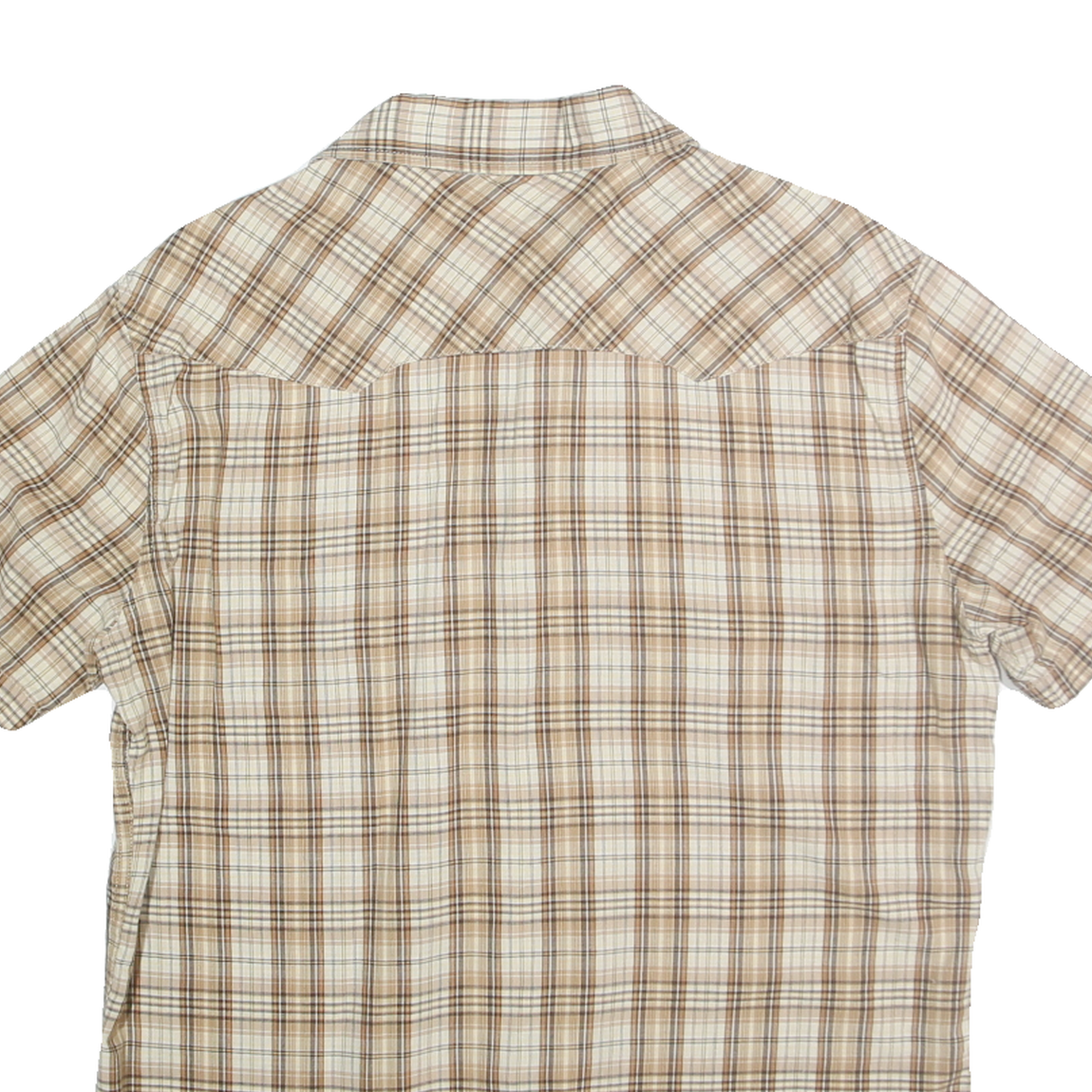 LEVI'S Mens Beige & Brown Check Casual Shirt M Short Sleeve Cotton