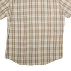 LEVI'S Mens Beige & Brown Check Casual Shirt M Short Sleeve Cotton