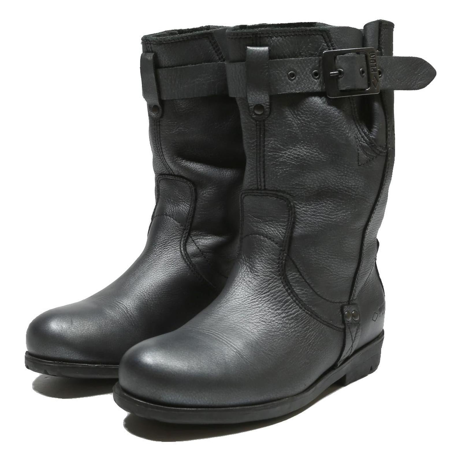 PALLADIUM Womens Leather Ankle Boots Black UK 4 Stylish Casual Footwear