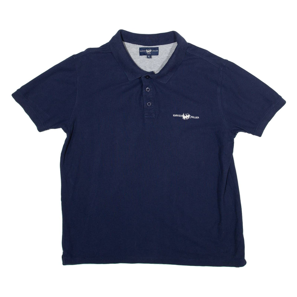HARVEY MILLER Mens Polo Shirt Blue XL