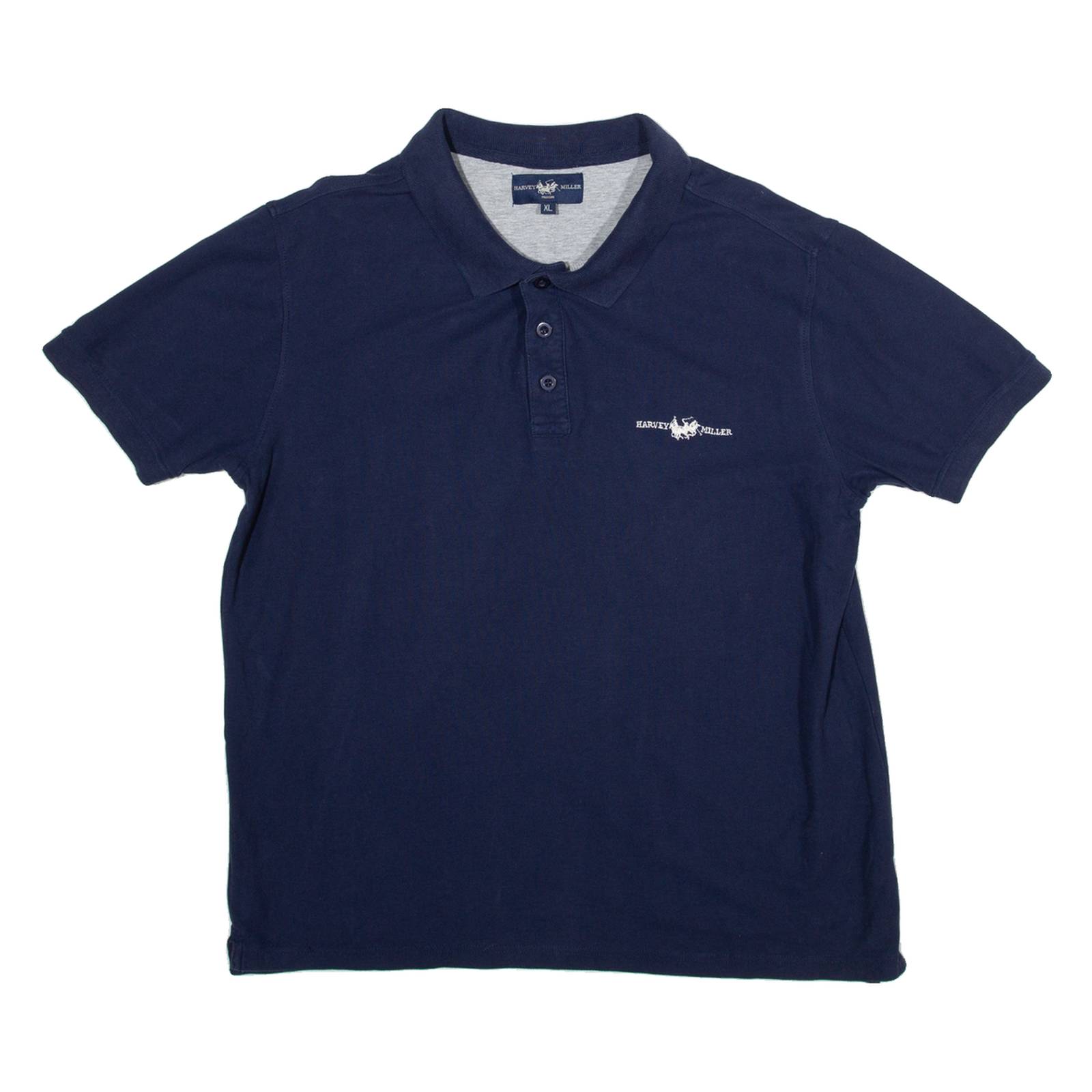 HARVEY MILLER Mens Polo Shirt Blue XL
