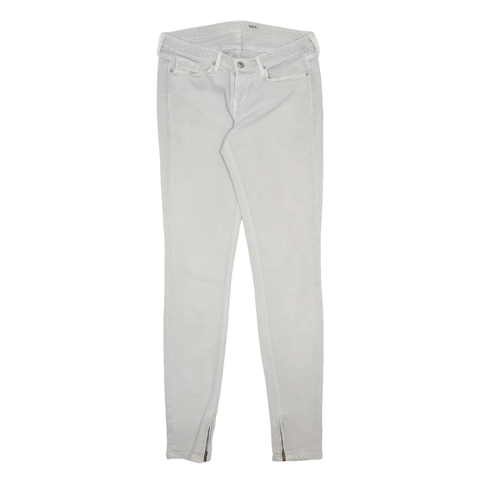 LEVI'S Womens Jeans White Slim Skinny Denim Cotton Blend W28 L31 Zip Closure