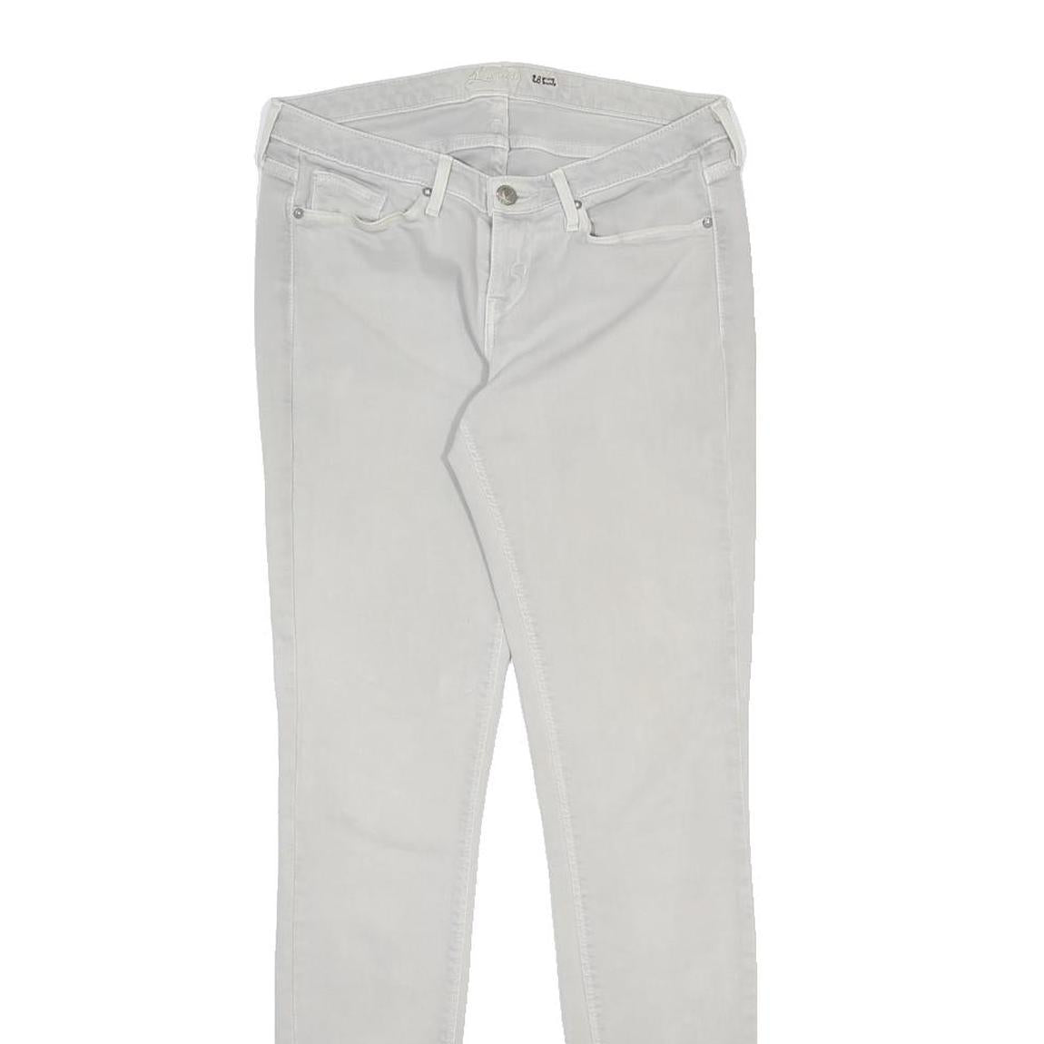 LEVI'S Womens Jeans White Slim Skinny Denim Cotton Blend W28 L31 Zip Closure