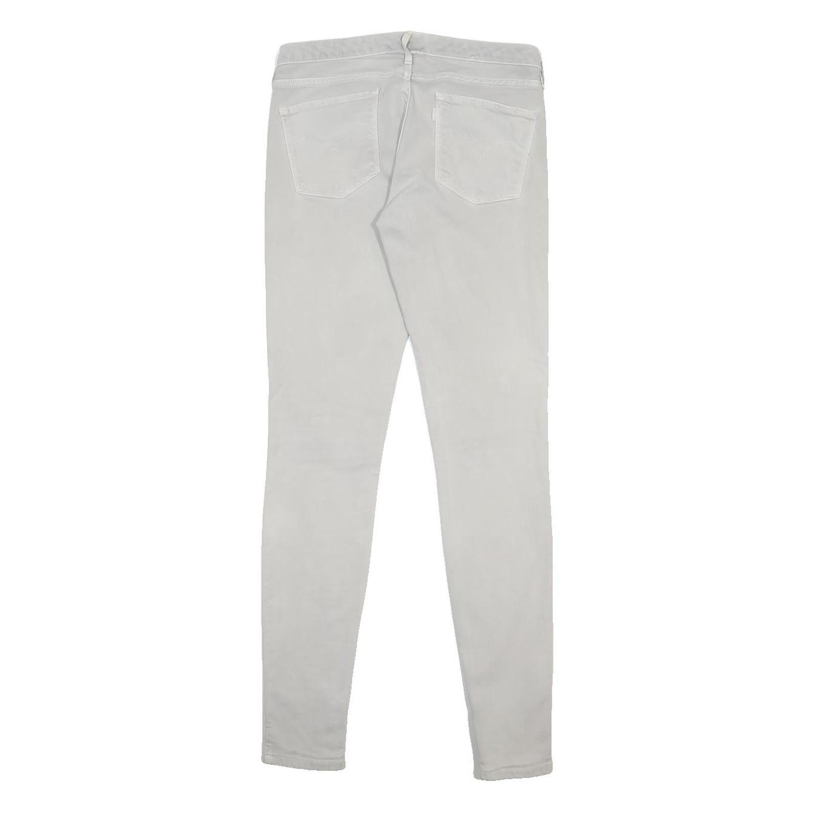 LEVI'S Womens Jeans White Slim Skinny Denim Cotton Blend W28 L31 Zip Closure