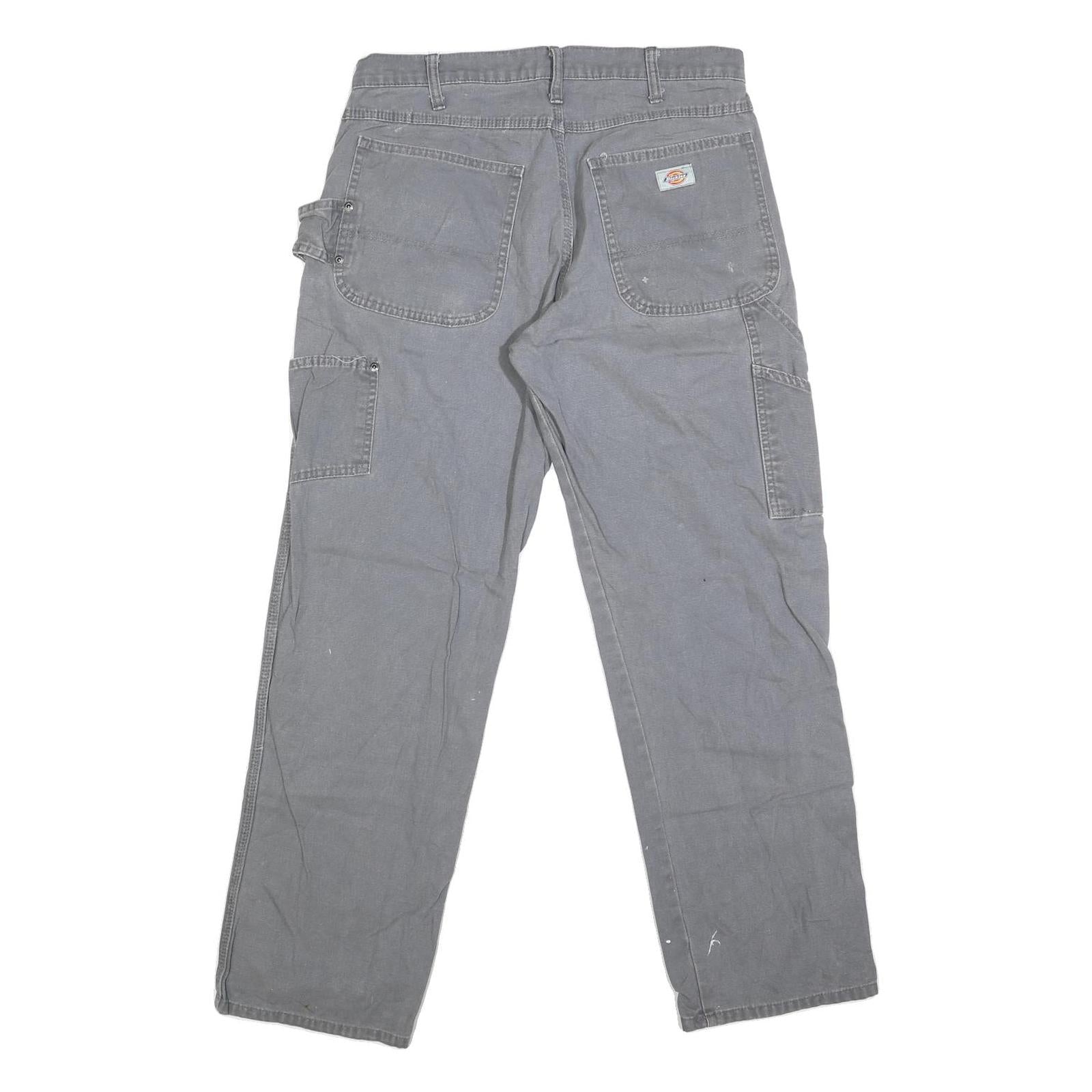 DICKIES Mens Jeans Grey Regular Straight Denim Medium W32 L31 Workwear