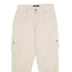 FB SISTER Womens Cotton Beige Casual Regular Fit Cargo Trousers W30 L27 Elastic