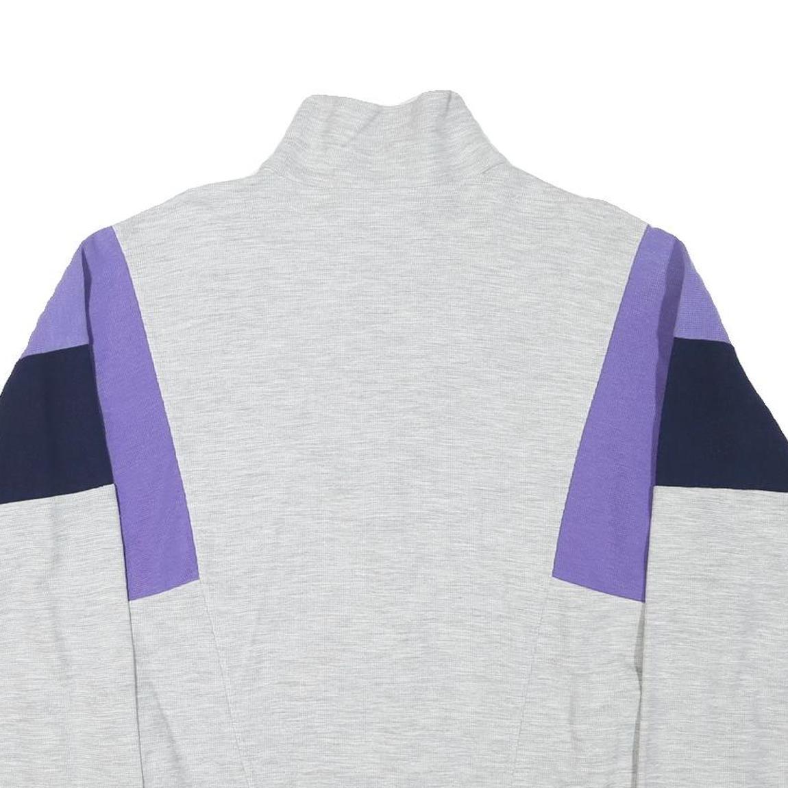 GONSO Mens Light Grey Navy & Purple Zip Jacket M Cotton Blend Casual Sportswear