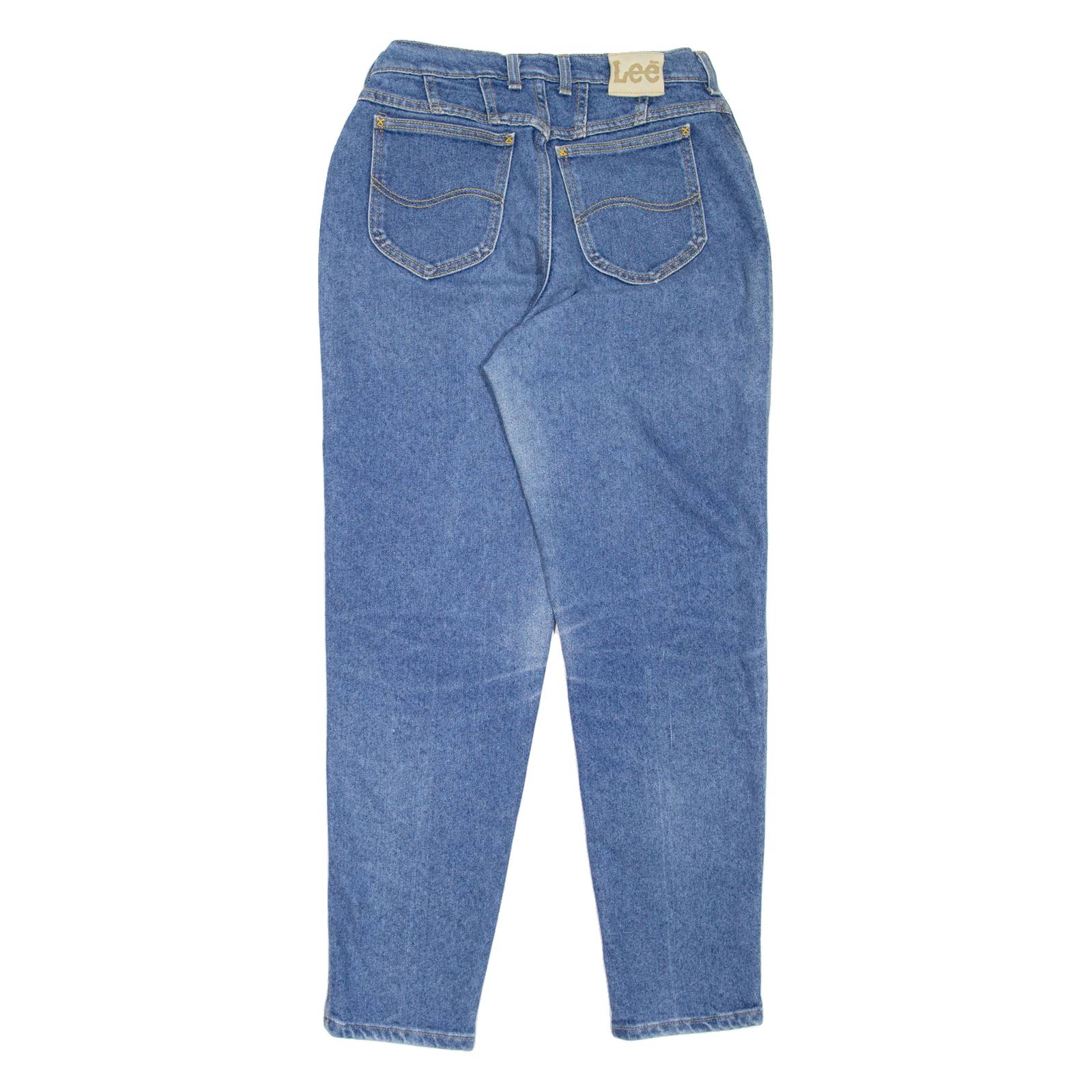 LEE Womens Jeans Blue Regular Mom Stone Wash W28 L29
