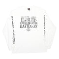 HARLEY DAVIDSON Mens White Logo Graphic T-Shirt XL Long Sleeve Crew Neck