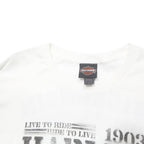 HARLEY DAVIDSON Mens White Logo Graphic T-Shirt XL Long Sleeve Crew Neck