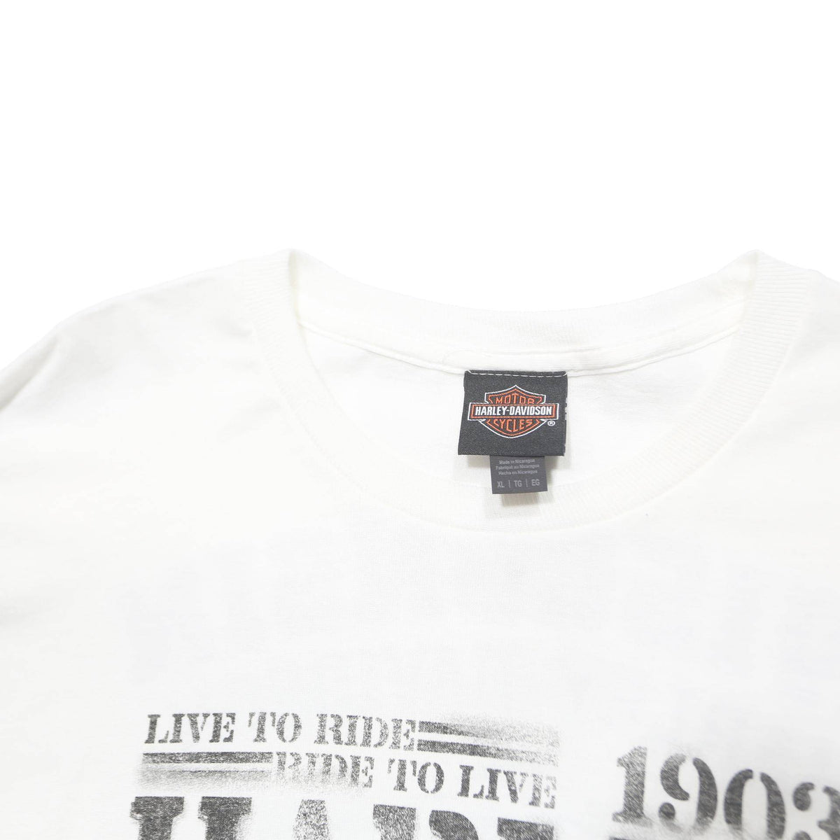 HARLEY DAVIDSON Mens White Logo Graphic T-Shirt XL Long Sleeve Crew Neck