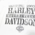 HARLEY DAVIDSON Mens White Logo Graphic T-Shirt XL Long Sleeve Crew Neck