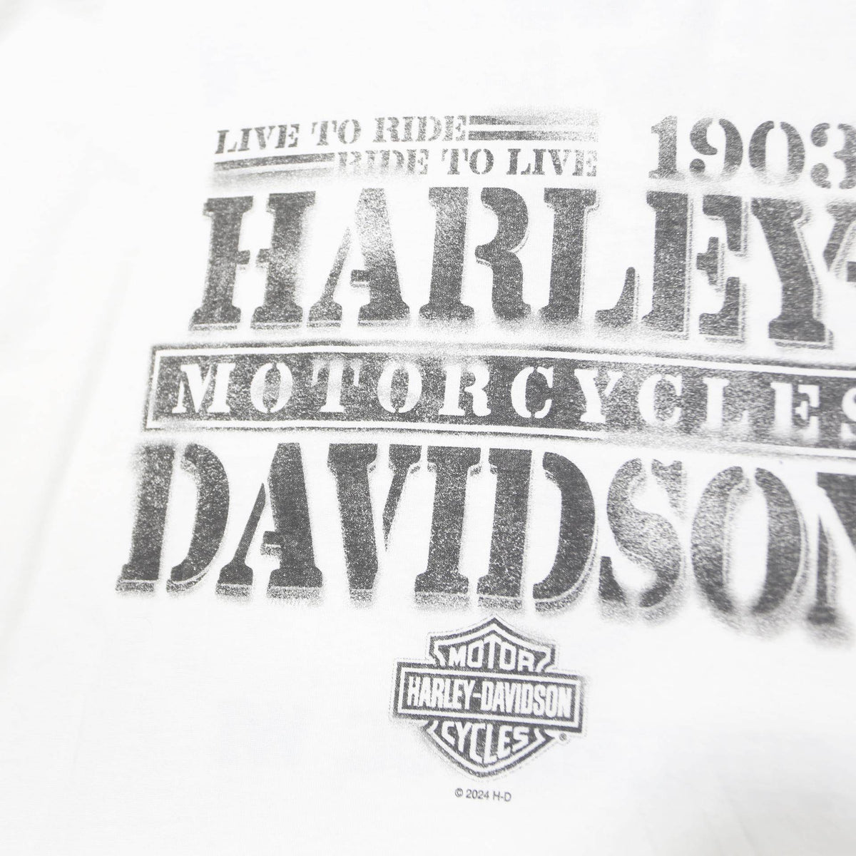 HARLEY DAVIDSON Mens White Logo Graphic T-Shirt XL Long Sleeve Crew Neck