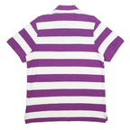 NIKE Mens Purple & White Striped Short Sleeve Polo Shirt 2XL Classic Fit Cotton