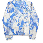 GUESS Womens Blue & White Printed Zip Jacket S Polyester Lightweight Hooded