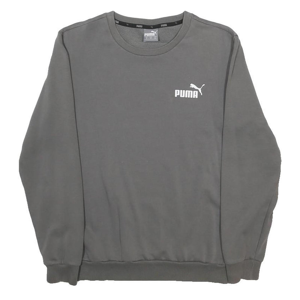 PUMA Mens Grey XS Crew Neck Cotton Blend Sweatshirt Logo Print Casual