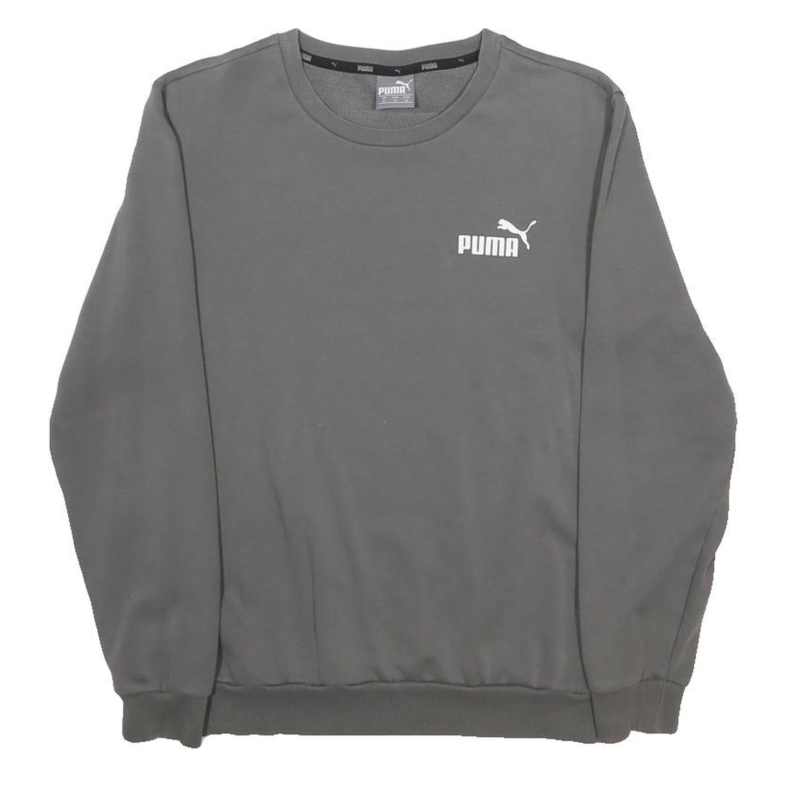 PUMA Mens Grey XS Crew Neck Cotton Blend Sweatshirt Logo Print Casual