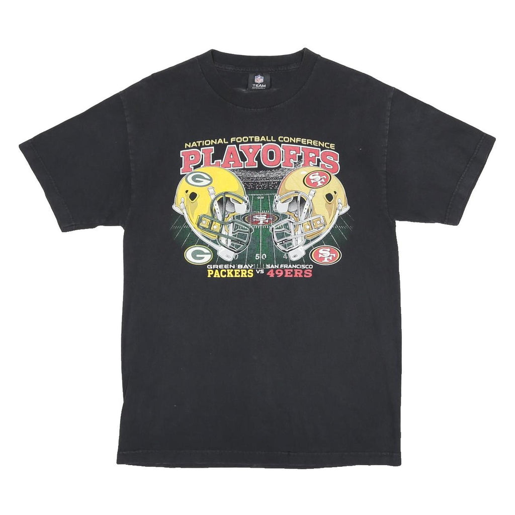 NFL Mens Black Playoffs Graphic T-Shirt S Short Sleeve Crew Neck Football Fan