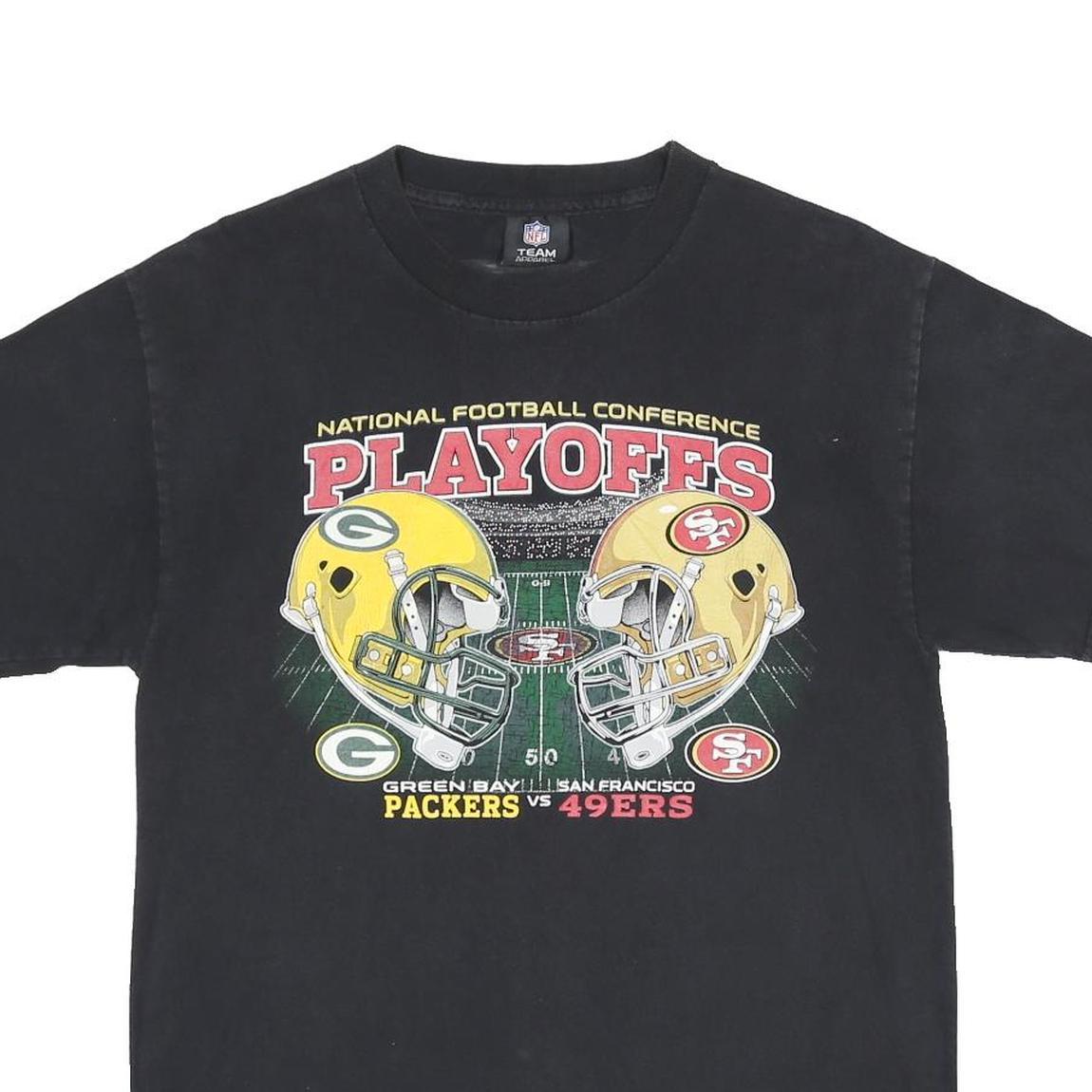NFL Mens Black Playoffs Graphic T-Shirt S Short Sleeve Crew Neck Football Fan