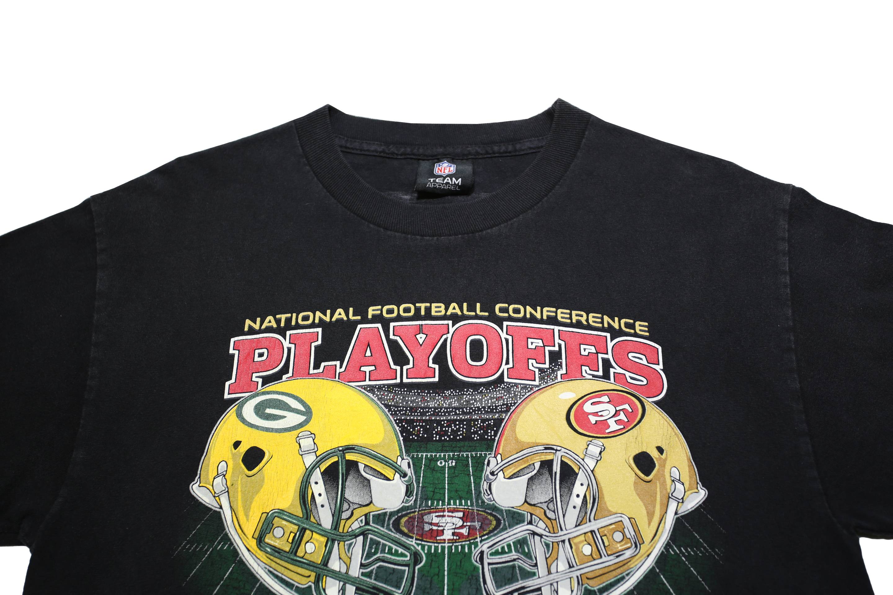 NFL Mens Black Playoffs Graphic T-Shirt S Short Sleeve Crew Neck Football Fan