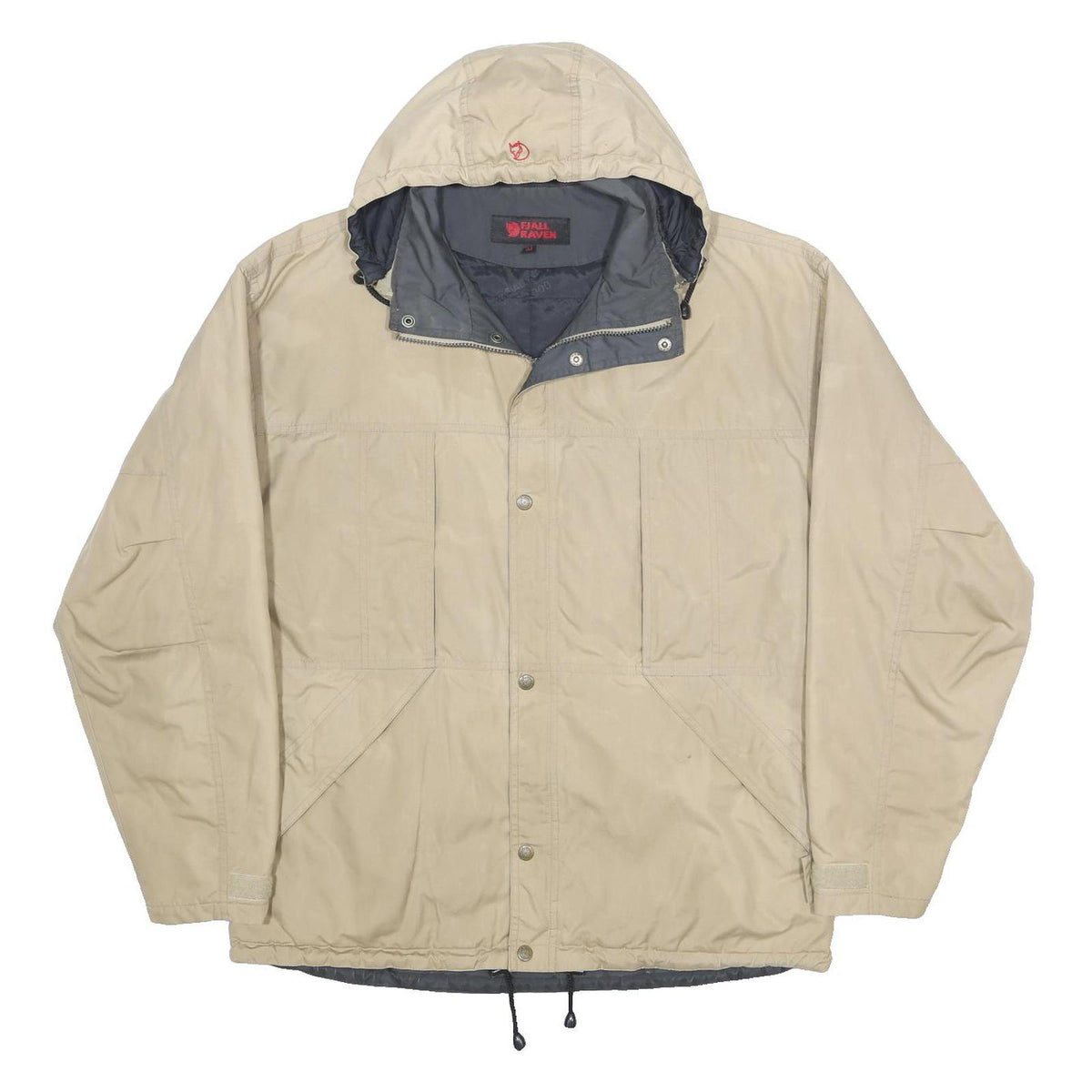 FJALLRAVEN Mens Beige Cotton Blend Zip Jacket M Outdoor Casual Lightweight
