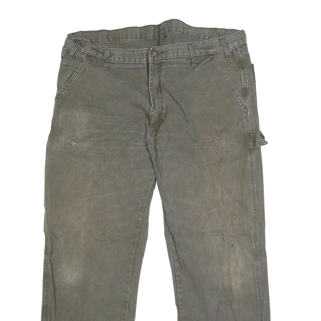 DICKIES Mens Green Regular Straight Denim Cotton Blend Medium W40 L31 Workwear