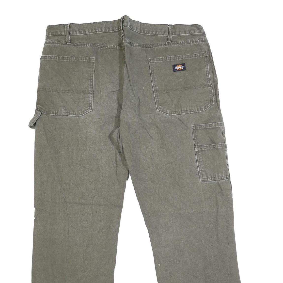 DICKIES Mens Green Regular Straight Denim Cotton Blend Medium W40 L31 Workwear