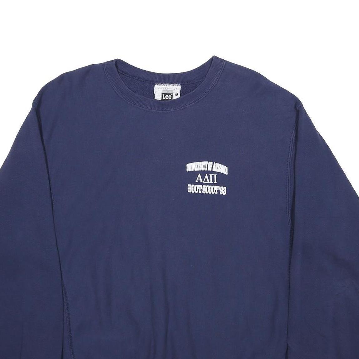 LEE Mens Navy Blue Alpha Delta Pi Crew Neck XL Sweatshirt Boot