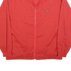 VVC Mens Red Nylon Jacket S Plain Zip Lightweight Casual