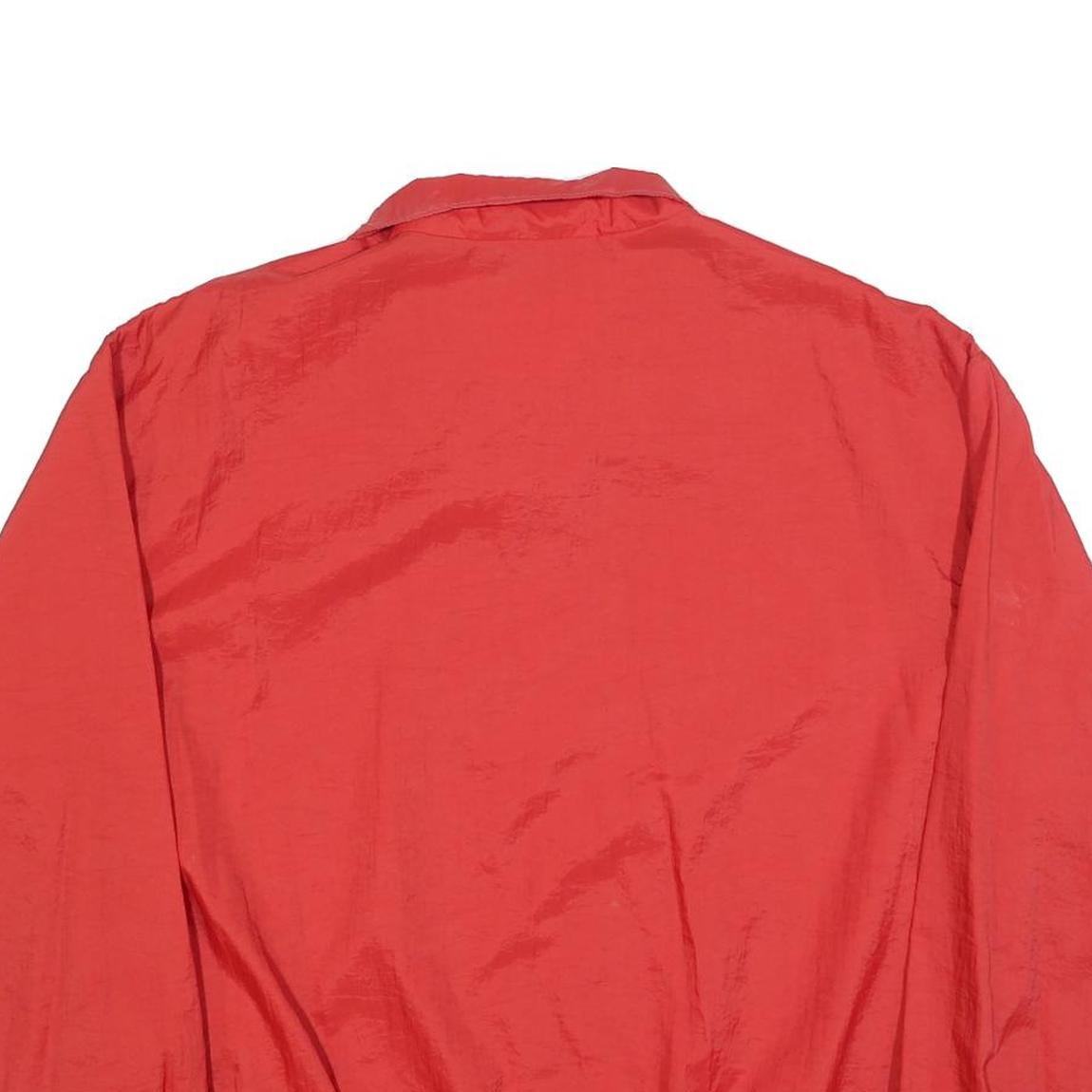 VVC Mens Red Nylon Jacket S Plain Zip Lightweight Casual