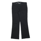 DICKIES Womens Cotton Blend Black Slim Flared Trousers W32 L32 Workwear Zip