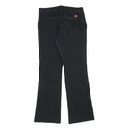 DICKIES Womens Cotton Blend Black Slim Flared Trousers W32 L32 Workwear Zip