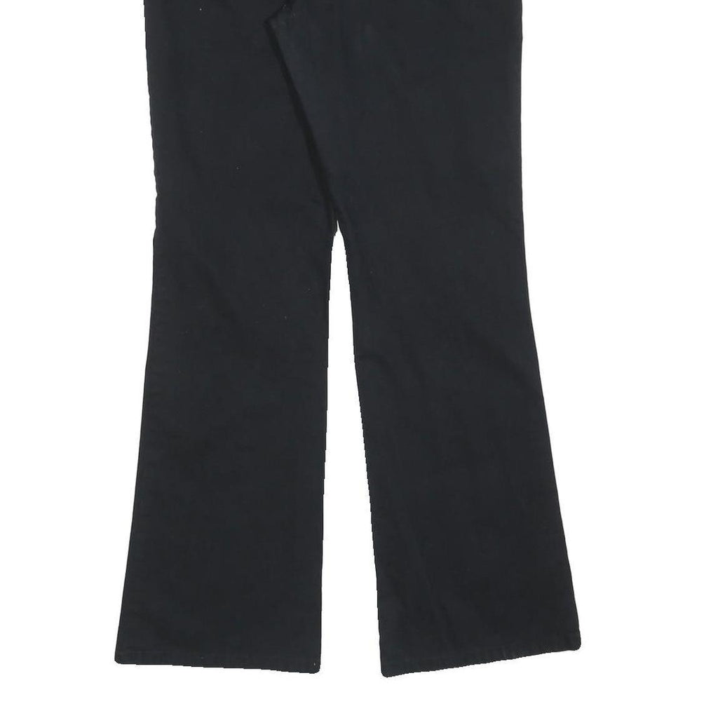 DICKIES Womens Cotton Blend Black Slim Flared Trousers W32 L32 Workwear Zip