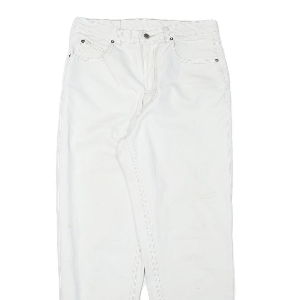 TEDDYS Womens White Relaxed Jeans Cotton Blend Zip W29 L28 Casual Fit Comfort