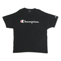 CHAMPION Mens Black XL Graphic T-Shirt Short Sleeve Crew Neck Cotton Casual