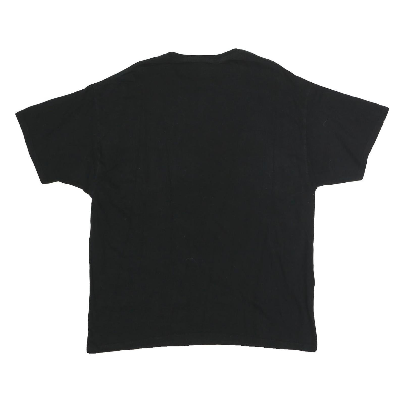 CHAMPION Mens Black XL Graphic T-Shirt Short Sleeve Crew Neck Cotton Casual