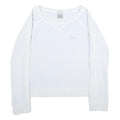 NIKE Womens White Crew Neck M Cotton Blend Sweatshirt Casual Lightweight