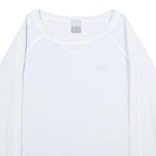 NIKE Womens White Crew Neck M Cotton Blend Sweatshirt Casual Lightweight