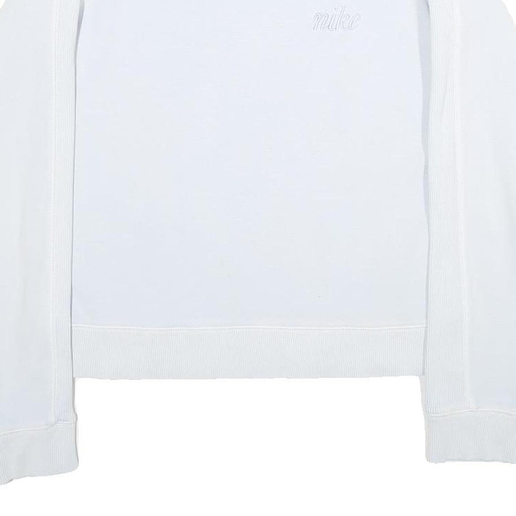 NIKE Womens White Crew Neck M Cotton Blend Sweatshirt Casual Lightweight